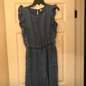 Cropped Denim Jumpsuit